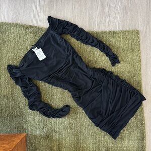 SOLD: NWT Windsor Black Ruched Mini Dress